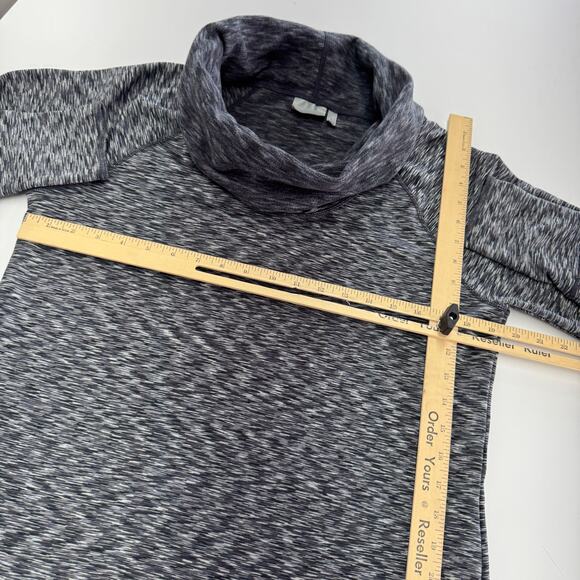 Athleta Top Womens Large Grey Space Dye Tranquillity Cowl Neck Pullover - Picture 7 of 8